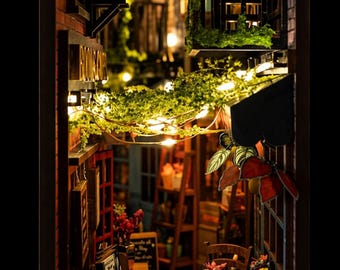 Mini Alley Book Nook  - Paris cafe          Pre-Assembled !