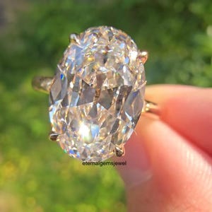 Anillo solitario de diamantes con moissanita talla cojín de mina antigua grande, anillo con halo oculto de gema de rubí rosa CZ, anillo de compromiso de diamantes engastados al ras lateralmente