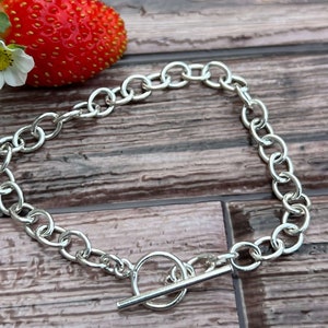 Sterling Silver Chunky Style Bracelet with Toggle Clasp - You choose your length - ships out in 1 day !