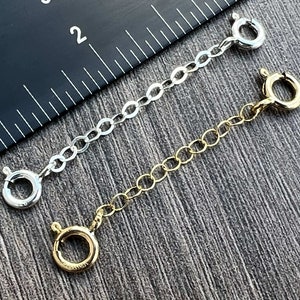 14kt Gold Filled or Sterling Silver Necklace Safety Extenders in all Sizes - Ships out from USA