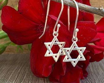 Sterling Silver Star of David Earrings: Jewish Jewelry