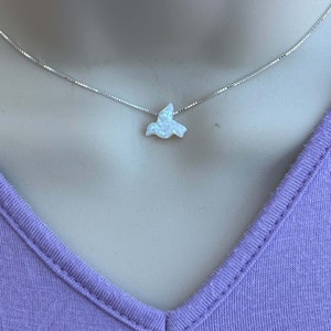 Opaal kolibrieketting - sterlingzilver of 14kt gold filled - geweldig cadeau - ter nagedachtenis aan geestdier, cadeau vogelliefhebber