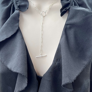 Collar de cadena con clip de plata de ley: cierre de palanca o de langosta