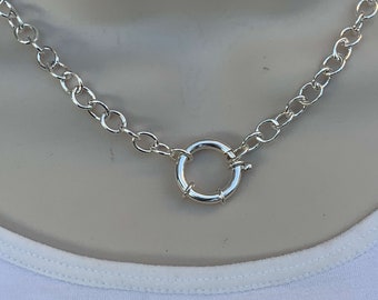 Sterling Silver Necklace with Bolt Clasp - Chunky Chain - Choose your length  - ships out from USA