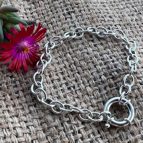 Gros bracelet en argent sterling avec fermoir à boulon - Vous choisissez la longueur - Expédition en 1 jour !