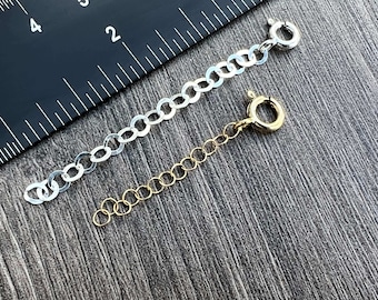 14kt Gold Filled or Sterling Silver Necklace Extenders in all Sizes - Ships out from USA