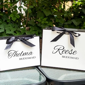 Personalized Bow Tie Gift Bag: Custom Bridesmaid Favor, Bachelorette Party