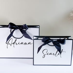Borse regalo personalizzate per damigelle d&#39;onore, borse regalo con nome personalizzato, borse regalo con nastro e corda, borse regalo di ringraziamento, borse regalo per matrimoni, borse per damigelle d&#39;onore