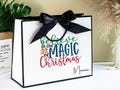 Personalized Christmas Gift Bag, Holiday Party Favor, Vinyl Xmas Bag