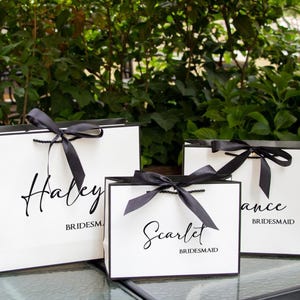 Personalized Name Gift Bag: Ribbon Tie, Custom Favor Bag