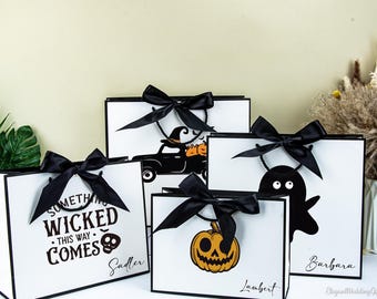 Personalisierte Halloween-Geschenktüte: Individueller Name, Geschenktüte aus Vinyl