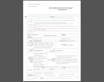 Confined Spaces SWMS Template: Editable WHS Safety Document (Digital Download)