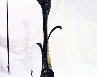 Wrougt iron Art Nouveau fireplace tool set
