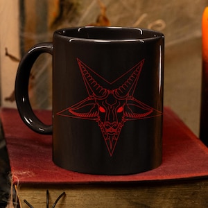 Gothic Pentagram Coffee Mug: Witchy Occult Ceramic Cup