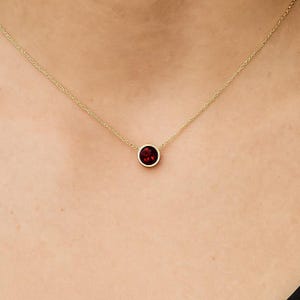Sterling Silver Garnet Necklace: January Birthstone Pendant