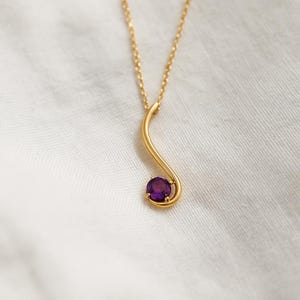 Purple Amethyst 925 Silver Necklace: February Birthstone Gift