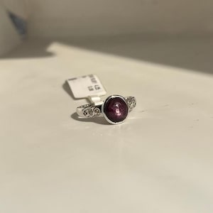 Star Ruby Diamond Ring: 925 Sterling Silver July Birthstone