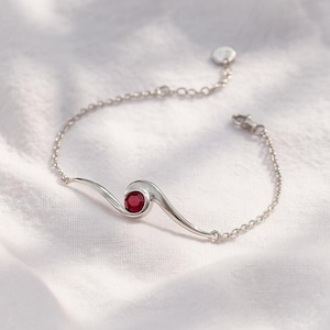 Garnet Gemstone Bracelet: 925 Sterling Silver, January Birthstone