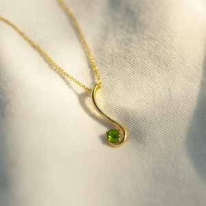 925 Sterling Silver Peridot Necklace: August Birthstone, Handmade Jewelry