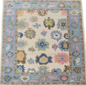 Cream Modern Oushak Hand Knotted Rug 4x6, 5x8, 6x9, 8x10, 9x12, 10x14 ft Handmade Rugs for Living Room - Antique Ethnic rug