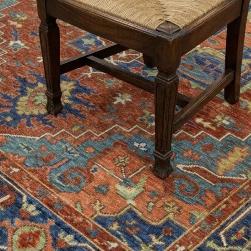 Forom Rust Rug Persian Rug Rust and Navy - Etsy