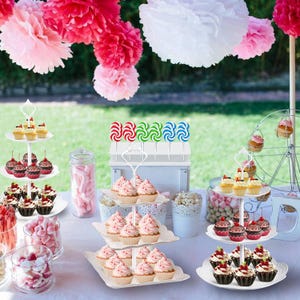 Dessert Table Display Set, Tiered Cupcake & Cookie Stands, 10 Pcs