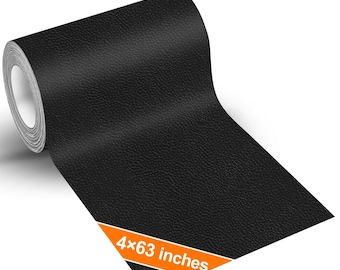Black Leather Repair Tape, Self-Adhesive Patch (4x63 in)
