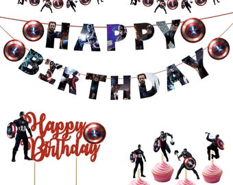 Forniture per feste di compleanno a tema Capitan America - Decorazioni per compleanni.