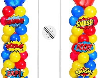 Déco Anniversaire Super Héros 5 Ans – Lot De Ballons, Bannière, Nappe, Décorations Gâteau – Kit Complet Pour Fête Thème Héros
