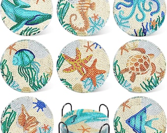 Zestaw podstawek do malowania Ocean Diamond Art, rękodzieło DIY, 8 szt.