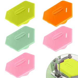 5 Pack Magnetic Seam Guide for Sewing Machine, Multifunctional Polygonal Hemmer Gauge with Sewing Tools, Strong Magnetic Seam