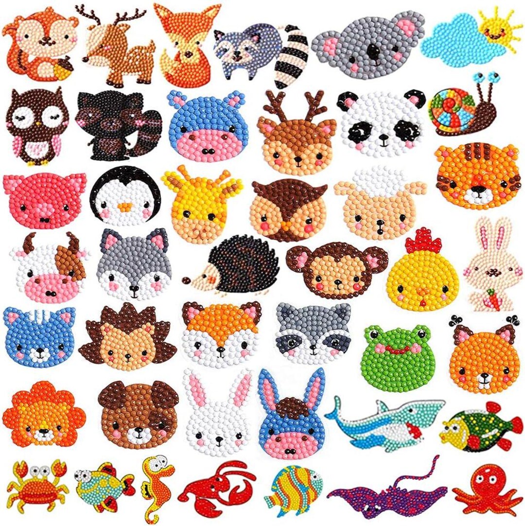 Animal Diamond Art Sticker Kit, DIY Craft by Numbers - Etsy
