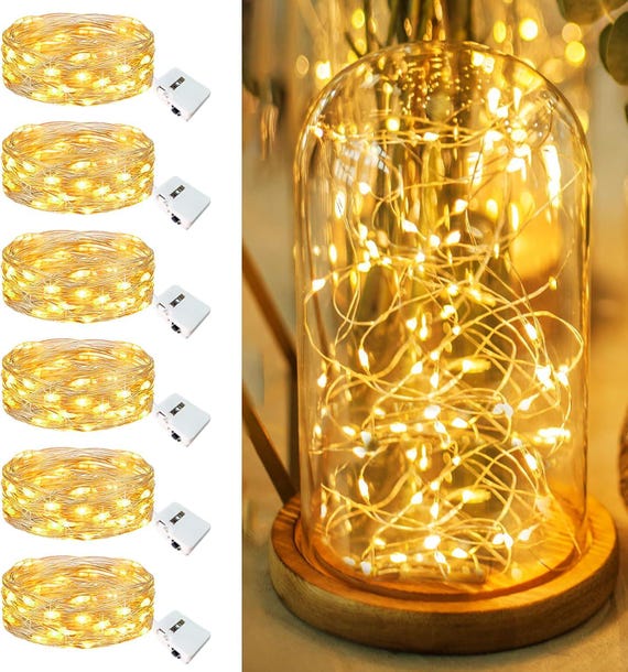 Lichterketten 6er-Pack - 2 m 20 LED batteriebetriebene Twinkle Lights