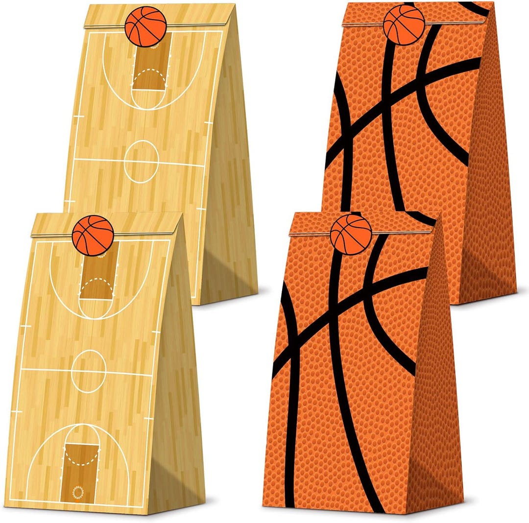 30 Pack Basketball Party Decorations Basketball Gift Bags Paper Treat ...