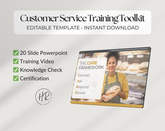 Customer Service Training Bundle | Canva Slides, Video + Certificate