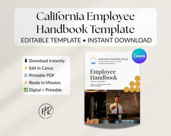 California Employee Handbook Template · Compliant Policies · Canva Template Link