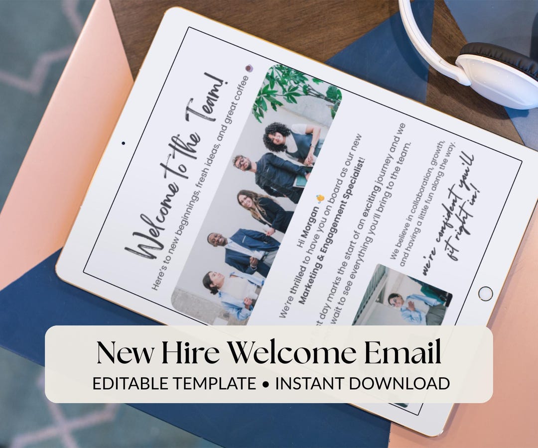Editable New Hire Welcome Email Template | Canva HR Onboarding (digital
