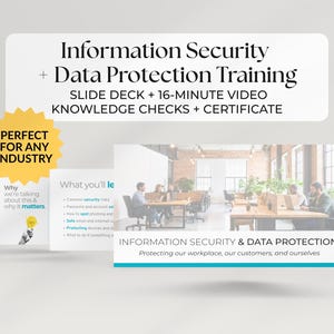 Data Protection Training | Canva Template, Video, Quiz (Digital Product)