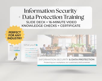 Data Protection Training | Canva Template, Video, Quiz (Digital Product)