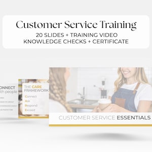 Paquete de capacitación en atención al cliente: diapositivas de Canva, video y certificado imagen 6