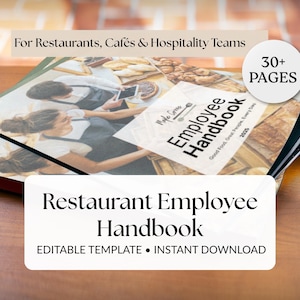 Restaurant Mitarbeiter Handbuch Vorlage | Bearbeitbares Canva HR-Handbuch für Restaurants, Cafés und Gastronomieteams