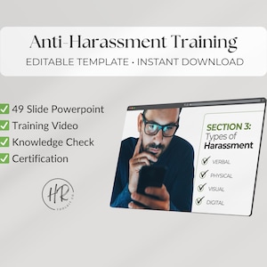 Anti-Harassment & Workplace Respect Training | Editable Canva Slide Deck + Video | Employee Training | HR Compliance Template