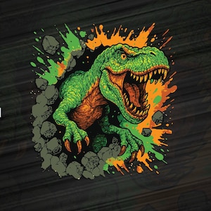 3D Dinosaur Png, Sublimation Design, Kids Png, T-Rex Png, Colorful Design, 3d Hole Png, T-Shirt Design