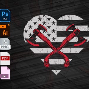 American Flag Heart Stars Stripes Patriotic SVG