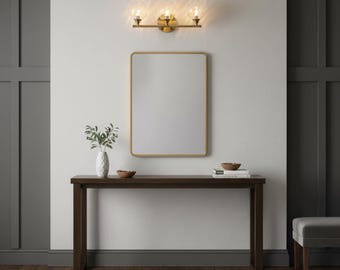 Handmade 3 Light Brass Vanity Sconce for Bathroom, Living Room
