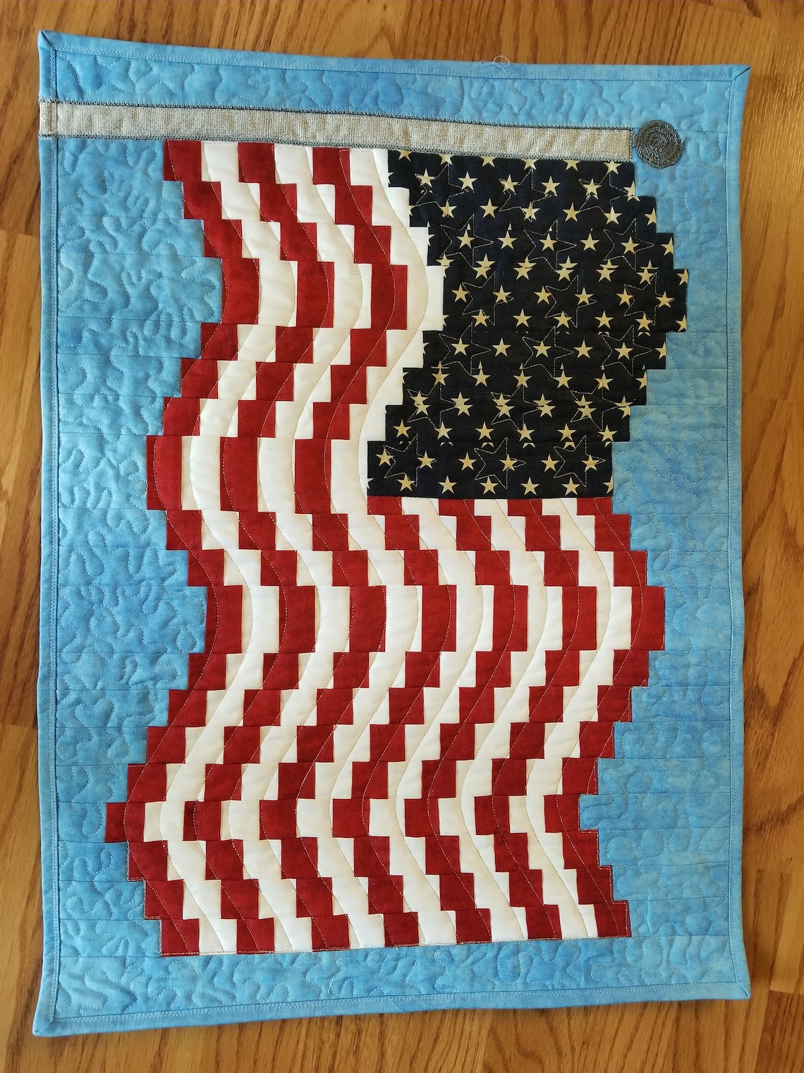 American Flag Quilt Pattern Finished Size 20 X 27. downloadable .PDF