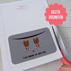 Vampire Bats Valentine's Day Card - "I Love Hanging Out with You" (Digital Download) image 2
