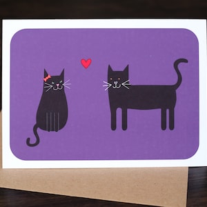 Black Cats Greeting Card - I'm So Glad You Crossed My Path - Spooky Valentine Love Note