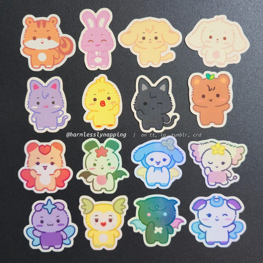 Minteez Label 4.5cm Aniteez / Mighteez Clear and Holographic Laminated Stickers - Etsy
