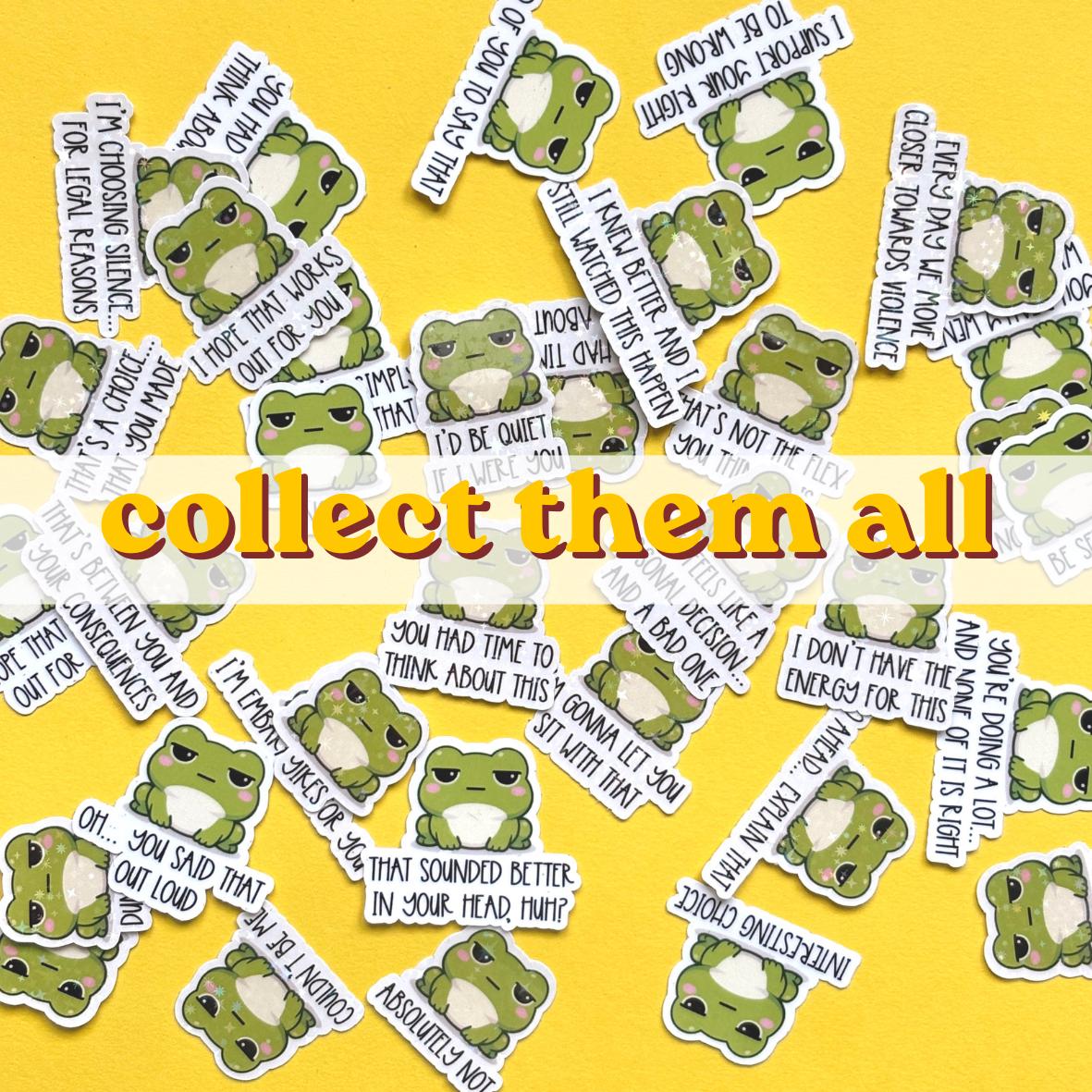 Relatable Stickers Help Judgmental Frog: Reaction Sticker Pack – Funny Mini Stickers, Meme ...